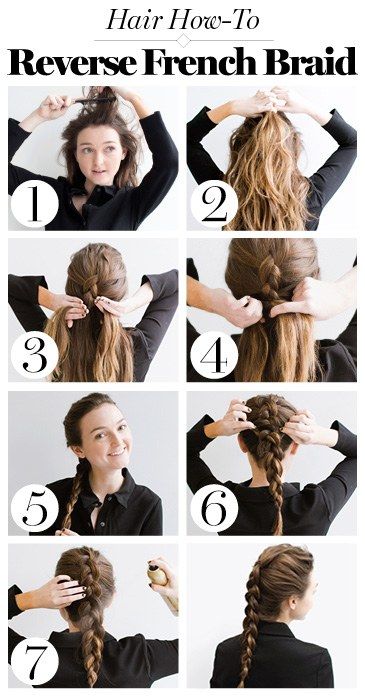 Reverse French Braid, Reverse French Braids, Braid Tutorials, Reverse Braid, Reverse French, Teenage Hairstyles, Braiding Your Own Hair, Goddess Braids Hairstyles, French Braid Hairstyles