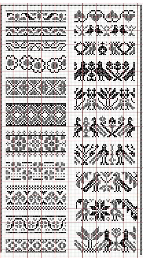 Punto Fair Isle, Fair Isle Chart, Colorwork Chart, Fair Isle Knitting Patterns, Colorwork Knitting, Fair Isles, Pola Kristik, Pola Sulam, Loom Bands