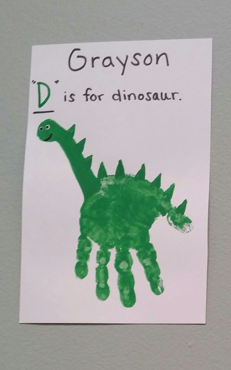 D is for dinosaur Preschool Dinosaur Crafts, Preschool Dinosaur Activities, D Is For Dinosaur, Crafts Dinosaur, Letter V Crafts, Dinosaur Crafts Preschool, Letter D Crafts, Dinosaur Activities Preschool, Baby Footprint Art