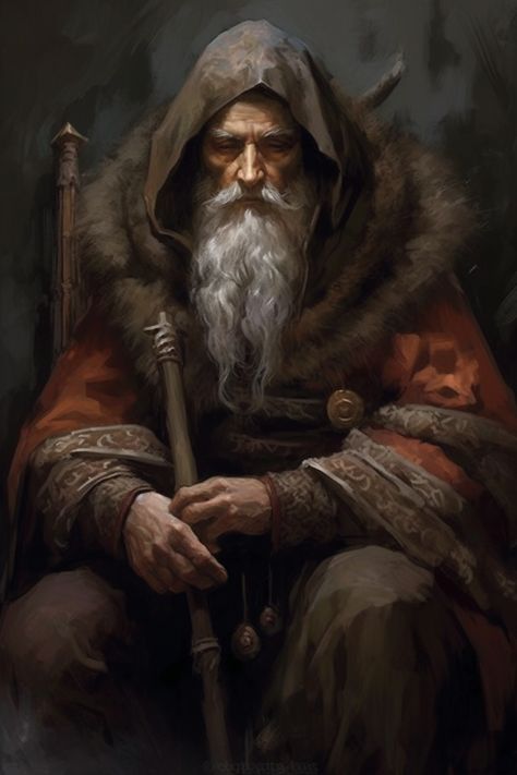 Sage Concept Art, Wise Sage Character, Old Wizard Art, Older Man Character Design, Sage Character, Old Man Character Design, Wise Character, Bearded Characters, Fantasy Humans