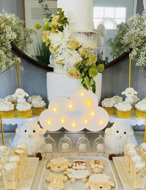 Little Lamb Baby Shower Ideas – Baby Shower Ideas 4U Baby Shower Sheep Theme, Sheep Themed Baby Shower Ideas, Lamb Theme Baby Shower Ideas, Baby Lamb Baby Shower Ideas, Sheep Baby Shower Theme, Lamb Gender Reveal, Sheep Baby Shower Ideas, Little Lamb Baby Shower Ideas, Lamb Baby Shower Ideas