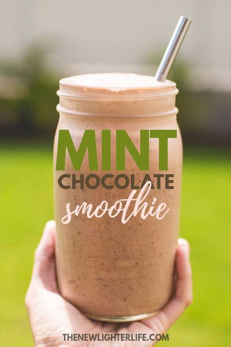 Mint Chocolate Smoothie - with or without Avocado Chocolate Kefir, Chocolate Protein Smoothie, Spinach Avocado, Mint Smoothie, Frozen Bananas, Smoothie Prep, Chocolate Smoothie, Pineapple Smoothie, Chocolate Mint