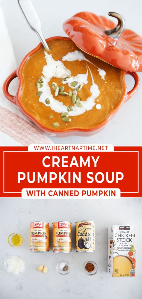 Soup Inside Pumpkin, Neck Pumpkin Recipe, Pumpkin Soup Recipe With Canned Pumpkin, Pumpkin Soup From Canned Pumpkin, Canned Pumpkin Recipes Savory, Canned Pumpkin Soup Recipe Easy, Pumpkin Soup Using Canned Pumpkin, Pumpkin Bisque Soup Recipes, Pumpkin Soup Recipe Canned