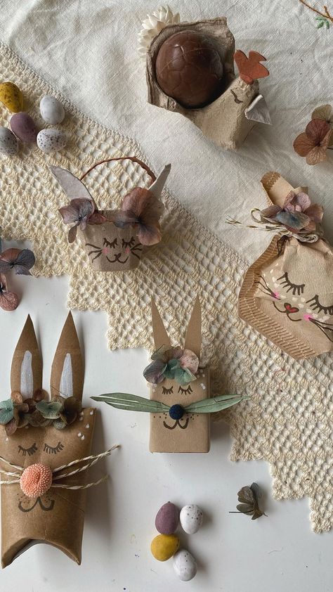 Easter Nature Crafts, Sustainable Easter Ideas, Eco-friendly Bags For Spring Gifts, Egg Carton Rabbit, Easter Recycled Crafts For Kids, Eco Kids Party, Eco Easter, Zero Waste Easter Basket, Earth Friendly Crafts