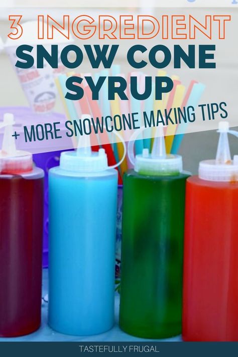 Easy snowcone syrup recipe you can make at home plus other tips for making the BEST snowcones this summer!! Homemade Snowcone Syrup, Snowcone Syrup Recipe, Easy Homemade Syrup, Sno Cone Syrup Recipe, Homemade Snow Cone Syrup, Shave Ice Syrup Recipe, Sno Cone Syrup, Homemade Snow Cones, Snow Cones Recipes