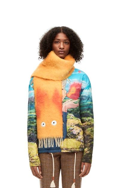 Loewe Calcifer, Loewe Studio Ghibli, Howl's Moving Castle, Howls Moving Castle, Capsule Collection, Studio Ghibli, Orange Red, Scarf Shawl, Diy Clothes