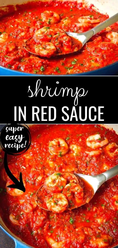 Seafood Red Sauce Pasta, Shrimp And Tomato Sauce Recipes, Tomato Sauce Shrimp Pasta, Seafood Pasta With Red Pepper Sauce, Seafood In Red Sauce, Pasta Sauce With Shrimp, Red Sauce Seafood Pasta Recipes, Tomato And Shrimp Recipe, Red Sauce For Fish