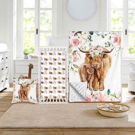 PRICES MAY VARY. Imagination Comes to Life: Embrace a jungle of creativity with our highland cow-themed crib bedding set, transforming your nursery into a playful sanctuary for your little one's dreams. Cozy Comfort: Crafted from soft jersey and minky fabrics, your baby will find snug solace amidst this delightful menagerie of friendly animals. Complete Nursery Ensemble: Elevate your nursery decor with a comprehensive set featuring a fitted crib sheet, cuddly highland cow-inspired blanket with d Nursery Bed, Friendly Animals, Cow Nursery, Baby Crib Bedding Sets, Cow Design, Baby Crib Bedding, Crib Bedding Set, Crib Bedding Sets, Fitted Crib Sheet