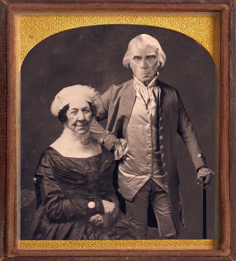 Lost Daguerreotype Photograph of James Madison and Dolley Madison taken by Mathew B. Brady. Patriotic Images, Early Photography, Tea History, James Madison, Mystery Of History, History Of Photography, American Presidents, Us History, Founding Fathers