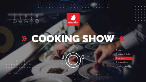 FEATURES
INTRO – 2 styles (long – 22 sec/short – 9 sec)
LOWER THIRDS – 6 styles
RECIPES – 2 styles
TRANSITIONS – 5 styles
CLOSING CREDITS – 1 style Perfect Gif, Music Pictures, Cooking Channel, Youtube Marketing, Cooking Show, Cooking Skills, Creative Video, Food Preparation, After Effects