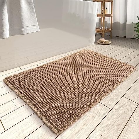 Boho Bath Mat, Floor Machine, Washable Bathroom Rugs, Hot Melt Adhesive, Bathroom Floor Mat, Bathroom Floor, Bath Mat Rug, Bathroom Style, Bathroom Mats