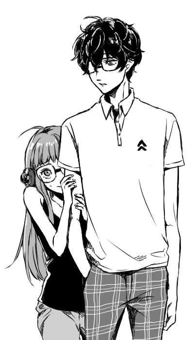 Persona 5 Futaba - Imgur Futaba X Akira, Height Difference Couple Drawing, Futaba Sakura, Height Difference, Persona 5 Joker, Shin Megami Tensei Persona, Akira Kurusu, Persona 3, Megami Tensei