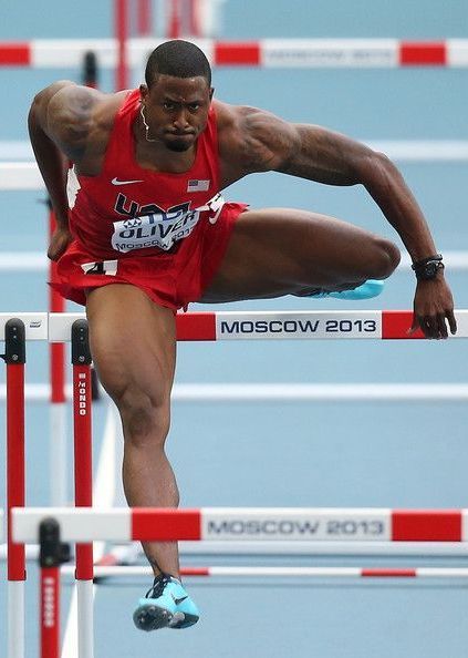 David Oliver Track & Field Moscow 2013 | 2021-03-21 Running Pose, Track Runners, World Athletics, Lycra Men, Long Jump, Olympic Athletes, Dynamic Poses, Semi Final, August 12