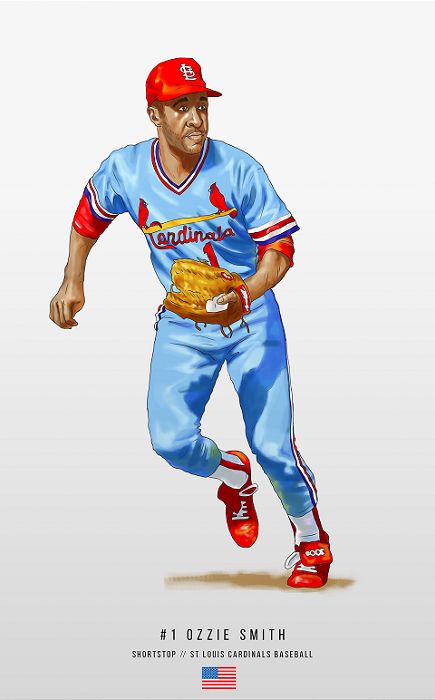 Sports Artwork, Baseball Painting, Ozzie Smith, Cardinals Players, Sf Giants Baseball, Baseball Wallpaper, Baseball Wall, St Louis Cardinals Baseball, Baseball Teams