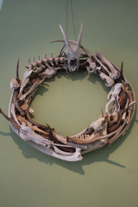 Bone Wreath by Joel Baron Animal Skull Crafts, Crafts With Bones, Art With Bones, Bone Art Diy, Bones Display, Animal Bone Art, Bones Craft, Bone Wreath, Bone Crown