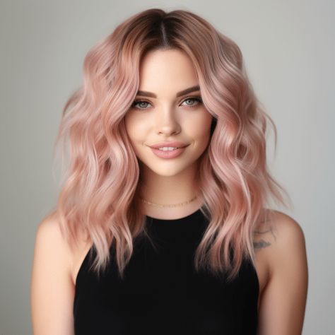 70 Trending Pink Hair Color Ideas for 2023 Pale Pink Hair Dark Roots, Soft Pink Hair Color, Peachy Pink Hair, Soft Pink Hair, Hair Color Ideas For 2023, Pale Pink Hair, Dusty Pink Hair, Trending Hair Colors, Pastel Purple Hair