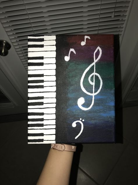 Music Canvas Art, Piano Canvas Painting, Music Canvas Painting Ideas, Music Painting Ideas On Canvas, Music Painting Ideas Easy, Choir Painting, Piano Painting Ideas, Painting Ideas Music, Music Painting Ideas