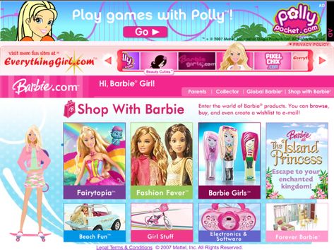 #barbie #y2k #webcore #nostalgic #nostalgia Barbie Website 2000s, 2000s Website Design, Y2k Zine, Y2k Games, Y2k Webcore, Early 2000s Cartoons, Internet Aesthetic, 2000s Fairycore, Barbie Website