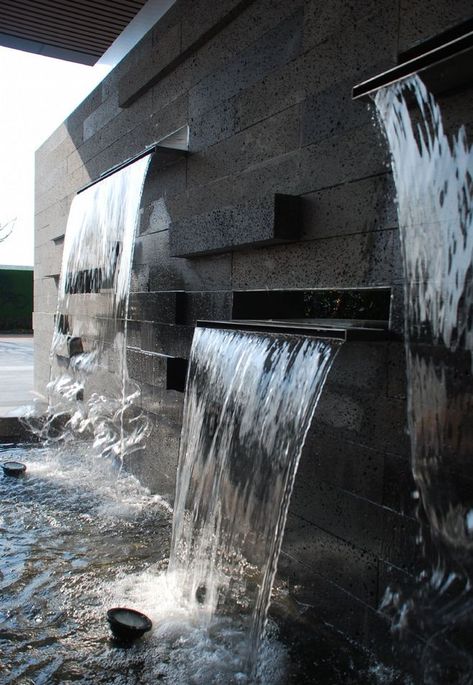 Water Walls, Door Wall, Space Design, Water Features, Front Yard, Antonio Mora Artwork, Yard, Architecture Design, Water