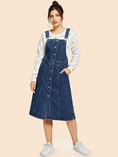 Dress Designing Ideas, Jumper Suit, Dress Designing, Designing Ideas, Womens Denim Dress, Denim Dresses, Dress Denim, Denim Overall Dress, 21 Dress