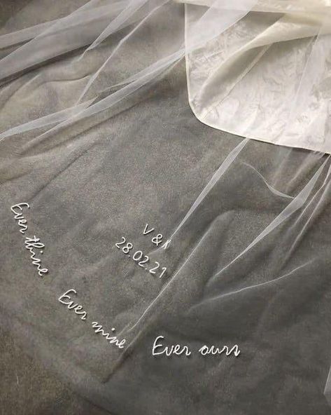 Unique Wedding Veils, Dream Wedding Decorations, Words And Phrases, Embroidered Monogram, Tell A Story, Embroidered Wedding, Wedding Goals, Wedding Mood, Personalised Wedding