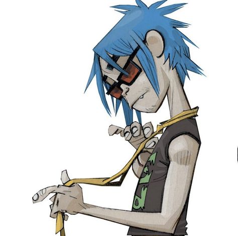 2d Gorillaz, Gorillaz, Wattpad, Hair, Anime, Blue