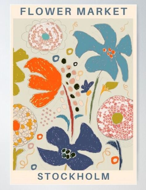 Flower Market Aesthetic, Market Aesthetic, City Posters Design, Vintage City, Minimalist Vintage, Aesthetic Poster, Retro Graphics, City Poster, Floral Poster