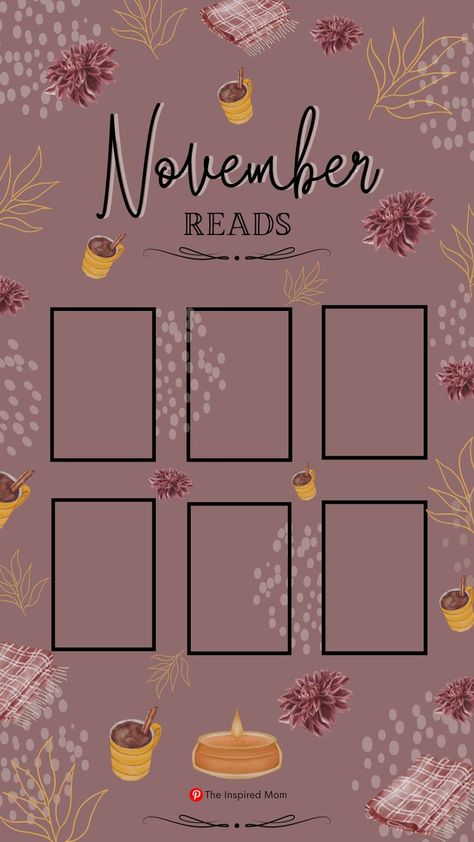 Monthly Reading Tracker, Reading Tracker Template, Printable Reading Tracker, November Reading, Autumn Reading, Tracking Reading, November Books, Book Review Template, Background Autumn