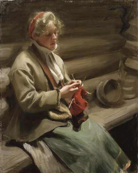 Stickande kulla av Anders Zorn 1901 - Anders Zorn - Wikimedia Commons Anders Zorn, Nordic Art, Hur Man Målar, Simple Acrylic Paintings, European Art, Knitting Girls, Museum Of Fine Arts, Great Pictures, Art Reproductions