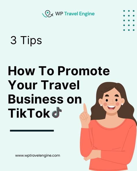 Did you know that TikTok has over a billion active users globally? 🌍 Your travel agency can use this incredible marketing platform to promote your business. 🚀 Cater to a wider range of audiences and increase travel bookings today. ✈️ Find the full article at: 🔗 https://wptravelengine.com/travel-business-tiktok/ #WPTravelEngine #TravelBooking #TravelBookingWebsite #TravelWebsite #TravelBlog #TikTok #TikTokMarketing #Marketing #MarketingPlatform #Website #Bookings #WordPress Travel Agency Marketing, Business Tiktok, Booking Website, Travel Business, Travel Website, Service Trip, Travel Packages, Creating A Business, Content Strategy