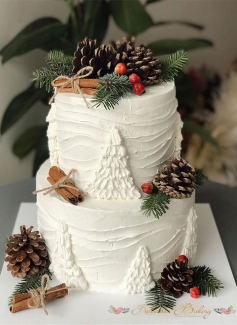 Rustic Christmas Cake, Birthday Cake Winter, Festive Cakes, Weeks Till Christmas, Aesthetic Birthday Cake, Cake Winter, Winter Cakes, Winter Wonderland Cake, 15th Birthday Cakes