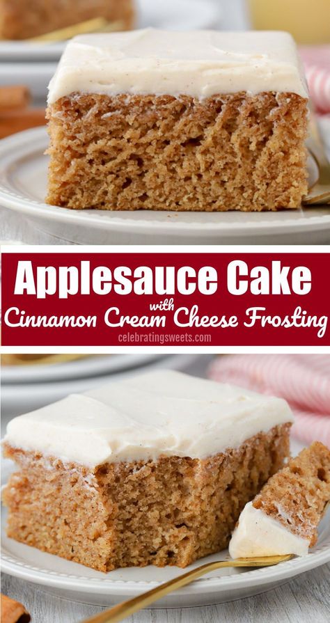 Applesauce Cake With Cinnamon Cream Cheese, Apple Cinnamon Cake With Cream Cheese Frosting, Applesauce Cake With Cinnamon Frosting, Applesauce Cake With Cream Cheese Icing, Cinnamon Applesauce Cake, Applesauce Cake With Cream Cheese Frosting, Apple Cake Cream Cheese Frosting, Applesauce Cake With Cinnamon Cream Cheese Frosting, Apple Sauce Cake Recipe Easy