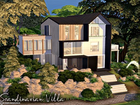 Scandinavian House, Sims Builds, Sims Ideas, Sims 4 House Design, Sims House Design, Small Pools, Sims4 Cc, Sims 4 Build, Island Living