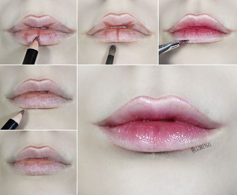 Makeup Trends Dissection: K-Beauty Gradient Lips Inspired by Ball-Jointed Doll How to create delicate #kbeauty gradient lip #makeup step by step #tutorial Liz Breygel #trenddissection Cosplay Lip Tutorial, Cosplay Lip Makeup, Bjd Doll Makeup Tutorial, Ball Jointed Doll Makeup, Doll Lips, Doll Makeup Tutorial, Men Makeup, Cosplay Makeup Tutorial, Gradient Lips