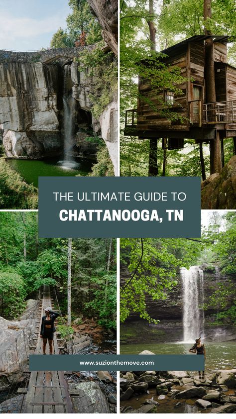 How to spend 3 days in Chattanooga, TN Chattanooga Tn Things To Do, Fall In Chattanooga Tn, What To Do In Chattanooga Tn, Things To Do In Chattanooga Tn, Chattanooga Tennessee Things To Do, Rock City Chattanooga, Tennessee Road Trip, Tennessee Cabins, Cloudland Canyon