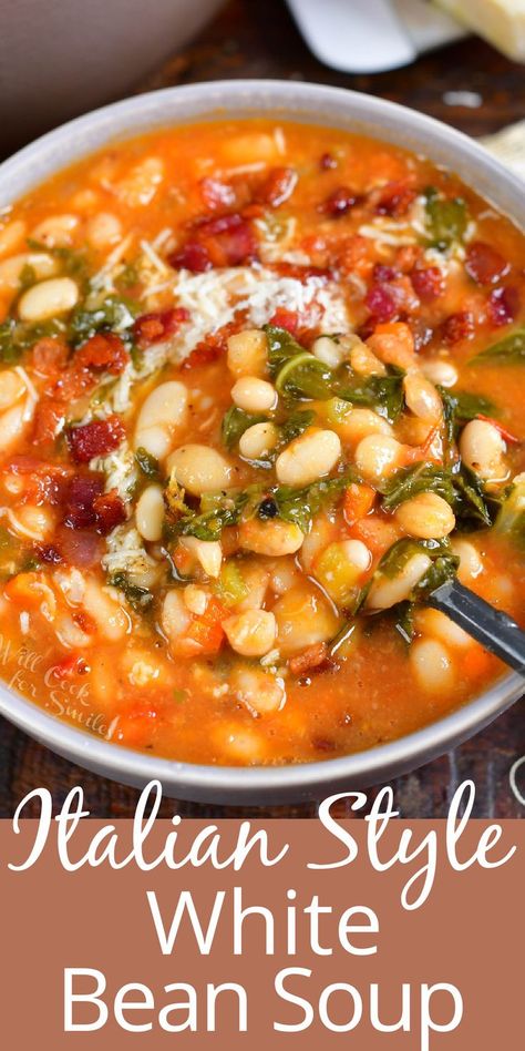 Garbage Soup, Sopas Light, Will Cook For Smiles, White Bean Soup Recipes, Homemade Soup Recipe, Bean Soup Recipes, Italian Soup, Delicious Soup Recipes, White Bean Soup