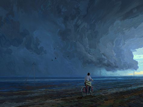 ArtStation - "A Great Storm Approaching", Artem Chebokha Colossal Art, How To Feel Beautiful, Traditional Art, Digital Painting, Surrealism, Concept Art, Art Inspiration, Art Painting, Digital Art