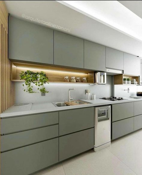 Modern Kitchen Apartment, Modern Kitchen Cabinet Design, Modern Kitchen Interiors, Kitchen Interior Design Decor, Kitchen Interior Design Modern, Kitchen Design Plans, Modern Kitchen Cabinets, House Design Kitchen, Kitchen Design Decor