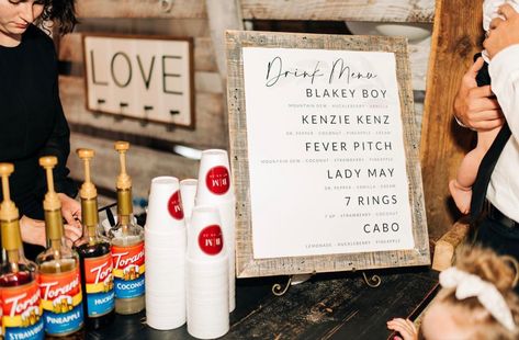 Wedding Soda Station, Wedding Soda Bar, Soda Bar Wedding, Signature Drink Names, Drink Names, Soda Bar, French Country Garden, Garden Party Wedding, Wedding 2024