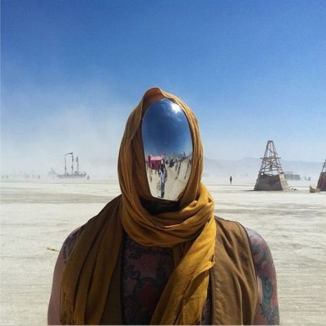 Burning Man 2013 Mirror face | Cyberpunk | Pinterest Burning Man Style, Black Rock City, Arte Robot, Burning Man Festival, Post Apocalypse, Futuristic Fashion, Cyberpunk 2077, Mad Max, Futurism