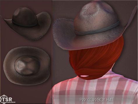 The Sims Resource - Cowboy Hat Sims 4 Cc Cowboy Hat Male, Cowboy Hat Sims 4 Cc, Sims 4 Cc Cowboy Hat, Sims 4 Cowboy Hat, Hat Cc Sims 4, Sims 4 Cowboy Cc, Cowboy Men, Sims 4 Tattoos, Sims 4 Piercings