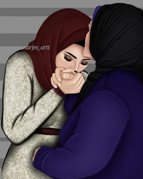 NARJES on Instagram: “#رسمتي” Mother Daughter Poses, Hijab Hipster, Mother Daughter Pictures, Disney Princess Artwork, Girly M, Cute Images For Dp, Mother Art