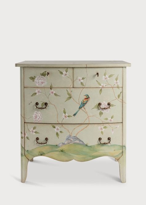 Dorsoduro Chest Light Blue 01 Hand Painted Mirrors, Furniture Blue, Hand Painted Dressers, Drawer Lights, Tile Accessories, Flowers For Sale, Painted Chest, Green Backdrops, Painted Dresser