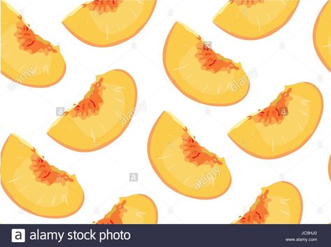 Peach nectarine ripe fresh sliced fruit citrus seamless pattern. Vector square closeup side view beautiful orange outline illustration segment slice b Nectarine Illustration, Orange Outline, Sliced Fruit, Outline Illustration, Peach Slices, Fashion Sewing Tutorials, Nectarine, Graphic Design Projects, Seamless Pattern Vector