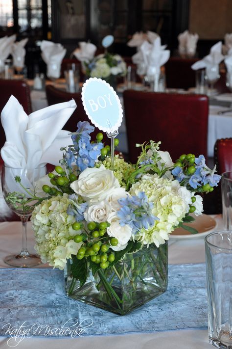 Baby Boy shower centerpieces by Katya Mischenko  https://www.facebook.com/KatyaMischenkoCustomFlorals Vintage Baby Shower Boy, Baptism Decorations Boy, Boy Baby Shower Centerpieces, Shower Vintage, Baby Shower Vintage, Baby Boy Baptism, Trendy Baby Shower Ideas, Vintage Boy, Baby Shower Decorations For Boys