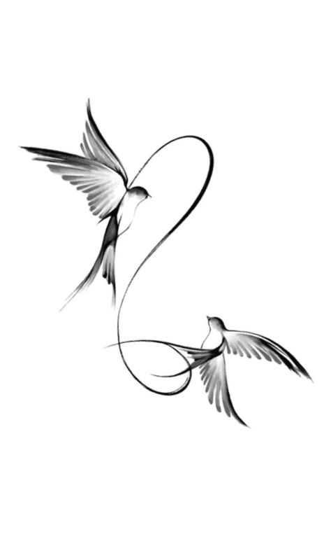 Bird Set Free Tattoo, Two Bird Tattoo, Barn Swallow Tattoo, Birds Flying Tattoo, Little Birds Tattoo, Tattoo Plume, Free Bird Tattoo, Swallow Bird Tattoo, Two Birds Tattoo