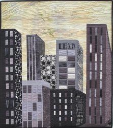 Collage Art Cityscape, Fabric Landscapes Textile Artists, Skyline Quilt, City Quilt, House Quilt Block, Textiles Sketchbook, Earth View, Fools And Horses, Building Sketch