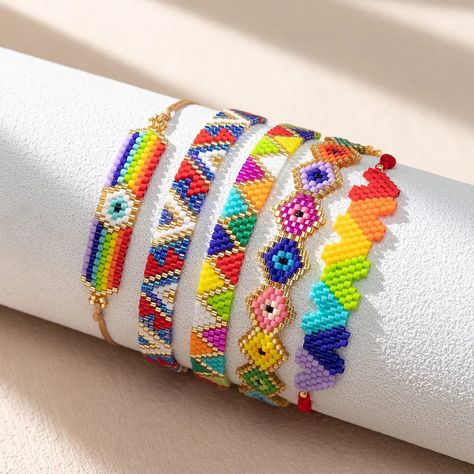 All Posts • Instagram Bracelets Rainbow, Miyuki Bracelet, Bohemian Jewellery, Rainbow Bracelet, Handmade Fashion Jewelry, Boho Accessories, Rainbow Beads, Bohemian Bracelets, Handmade Jewelry Gift