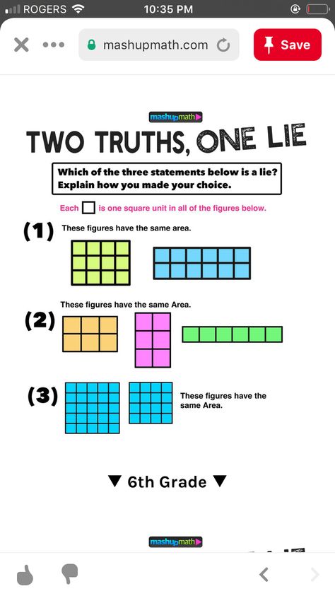 Gen Math, Math Discourse, Math Routines, Two Truths And A Lie, Math Examples, Area Perimeter, Math Enrichment, Grade 6 Math, Number Talks