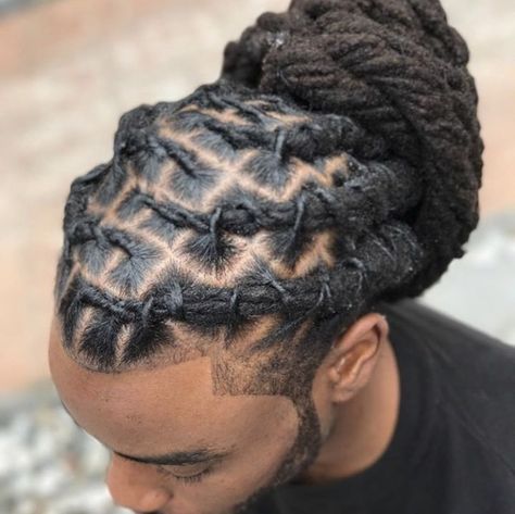 Dread Updo For Men, Professional Loc Styles Men, Loc Styles For Men Updo, Long Dread Hairstyles For Men, Mens Locs Hairstyles, Men Dreads Styles Black Man, Men Locs Hairstyles Black Man, Master Cosmetologist, Men Dreads